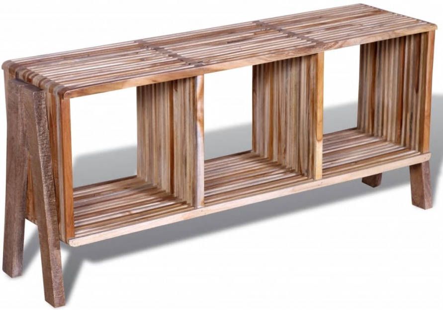 VIDAXL Tv meubel met 3 vakken gerecycled teak stapelbaar