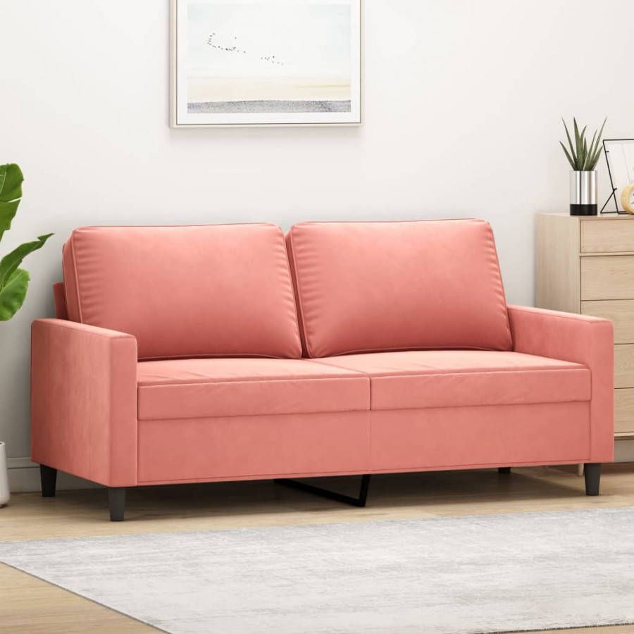 VIDAXL Tweezitsbank 140 cm fluweel roze
