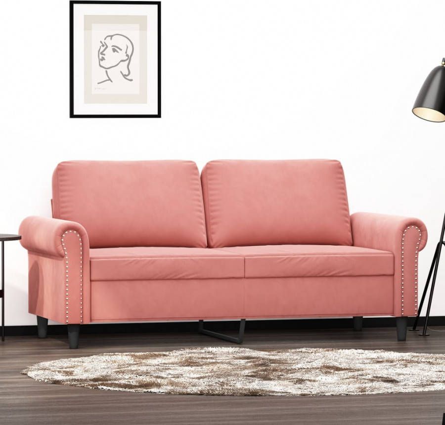 VIDAXL Tweezitsbank 140 cm fluweel roze