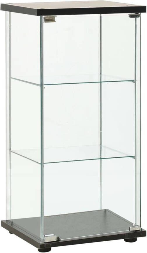 vidaXL Vitrinekast gehard glas zwart