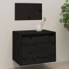 VIDAXL Wandkast 45x30x35 cm massief grenenhout zwart online kopen