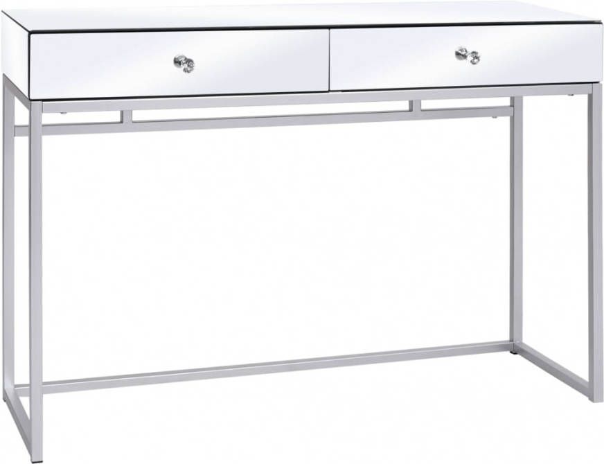 VIDAXL Wandtafel gespiegeld 107x33x77 cm staal en glas
