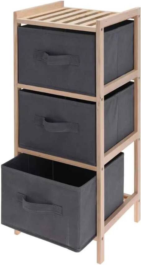 Huismerk Premium Opbergkast Met 3 Opbergdozen 27, 5 X 25 X 65 CM