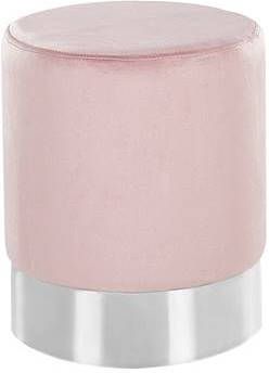 Beliani Brigitte Poef roze fluweel