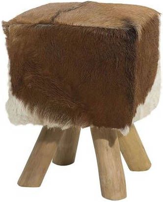 Beliani Dalton Hocker Wit Hardhout