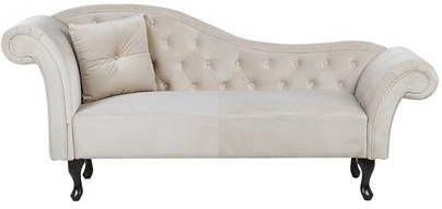 Beliani Lattes Chaise Longue grijs fluweel