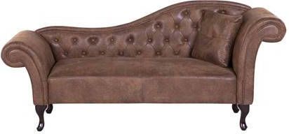 Beliani Lattes Chaise Longue bruin kunstsuède