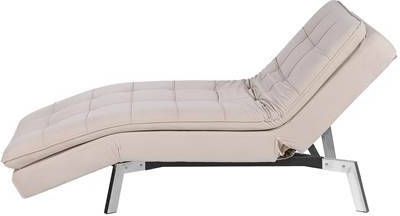 Beliani Loiret Chaise Longue beige fluweel