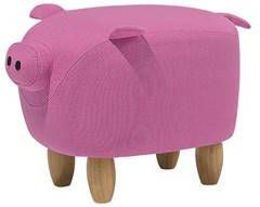 Beliani Piggy Hocker roze polyester