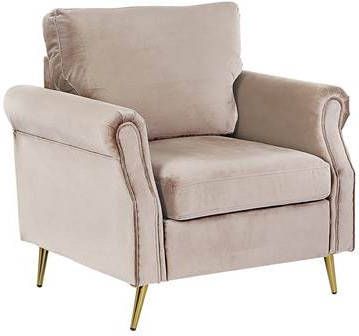 Beliani Vietas Fauteuil beige fluweel