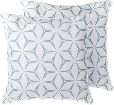 Beliani Weigela Sierkussen wit polyester