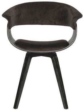 Be Pure Home Eetkamerstoel Catch bruin/zwart velvet