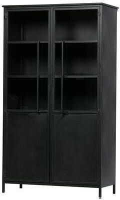 BePureHome Industriële Vitrinekast 'Exhibit' kleur Zwart