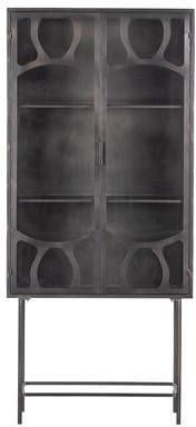 BePureHome Vitrinekast 'Gracious' 180 x 80cm, kleur Zwart