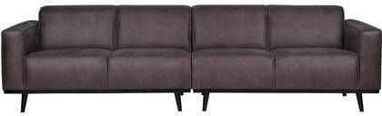 BePureHome Statement Bank 4 Zits Breedte 280 Cm Eco Leer Grijs