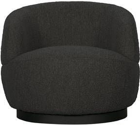 BePureHome Draaifauteuil 'Woolly' Bouclé, kleur Antraciet