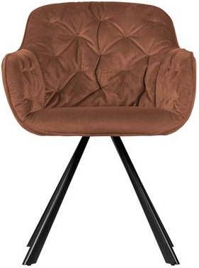 WOOOD Exclusive Eetkamerstoel 'Elaine' Velvet, kleur Raspberry