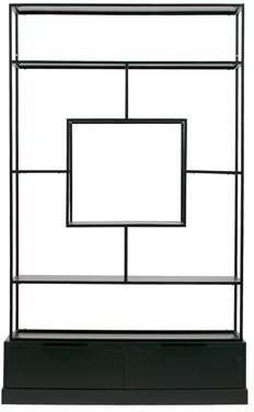 WOOOD Exclusive Vakkenkast Fons metaal/hout mat zwart