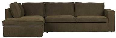 WOOOD Hoekbank 'Freddie' Links, Melange, kleur Warm Groen