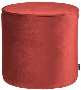 WOOOD Poef Sara hoog raspberry fluweel 46xø46 cm