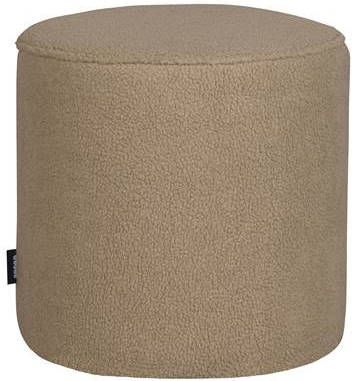 WOOOD Poef Sara hoog sand teddy 46xØ46 cm