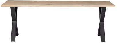WOOOD Boomstam Eettafel 'Tablo' met X poot, 220 x 90cm