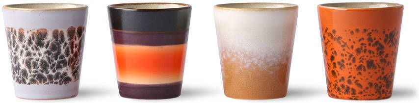 HKliving Mok Ristretto 70s Ceramics Set van 4
