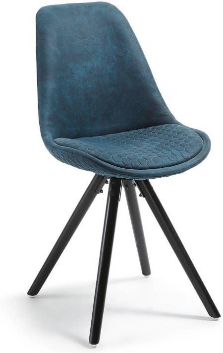 Kave Home Eetkamerstoel Kuipstoel 'Ralf' lederlook, kleur Kave Home eetkamerstoel Ralf (set van 4) | wehkamp