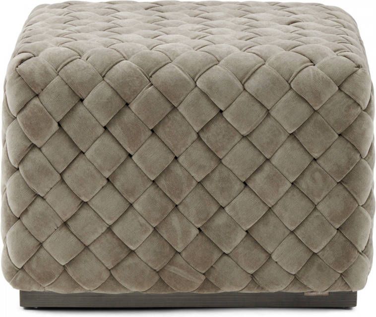 Rivièra Maison Hocker 'Room 48' 60 x 60cm, Fine Tweed, kleur Pebbles