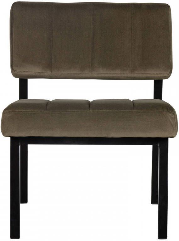 WOOOD Exclusive WOOOD Fauteuil 'Kaja' Velvet, kleur Groen