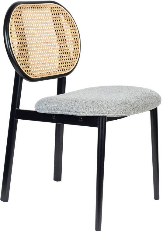 Zuiver Eetkamerstoel Spike grijs/naturel rotan