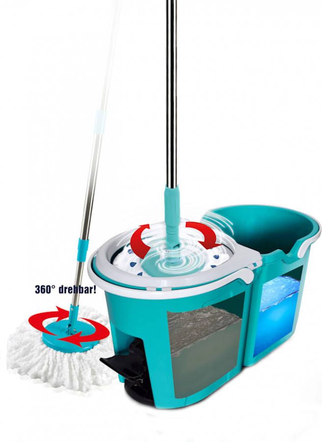 Teleshop Vloerwissysteem 'Clever Spin®' met dubbele emmer Turquoise
