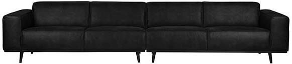 BePureHome Bank 'Statement' 4 zits XL 372cm, Suedine, kleur Zwart