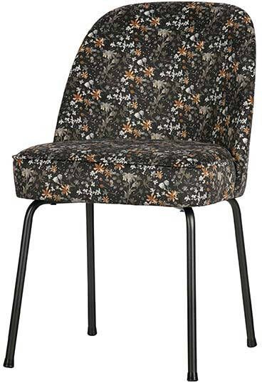 BePureHome Eetkamerstoel 'Vogue' Velvet, kleur Flower Zwart