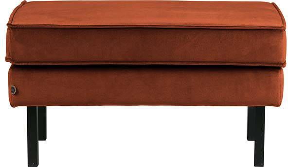 BePureHome Hocker 'Rodeo' Velvet, kleur Roestbruin