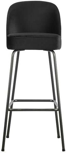 BePureHome Barkruk 'Vogue'(zithoogte 80cm)Velvet, kleur Zwart