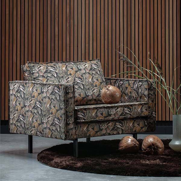 BePureHome Fauteuil 'Rodeo' Velvet, kleur Bouquet Zwart