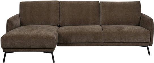 Dutchbone Loungebank 'Harper' Links, Chenille, kleur Coffee