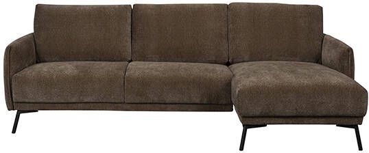 Dutchbone Loungebank 'Harper' Rechts, Chenille, kleur Coffee