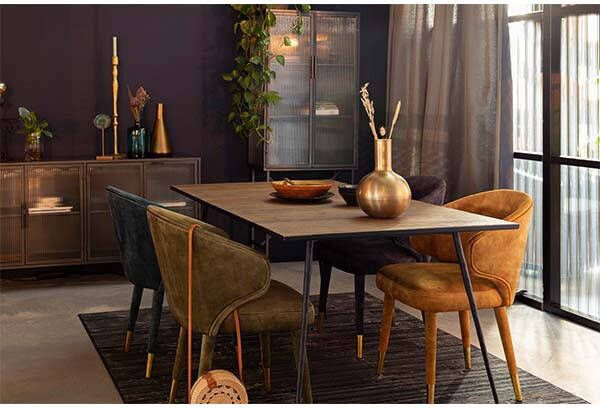 Wants&Needs Furniture EETKAMERSTOEL LUNAR VELVET PETROL 80 x 52 x 59