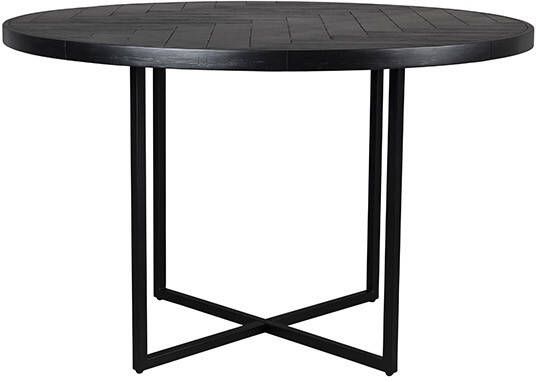 Dutchbone Ronde Eettafel 'Class' Acaciahout, 120cm, kleur Zwart