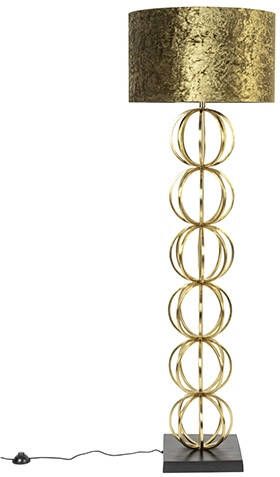 Dutchbone Vloerlamp 'Dalia' Velvet, kleur Groen