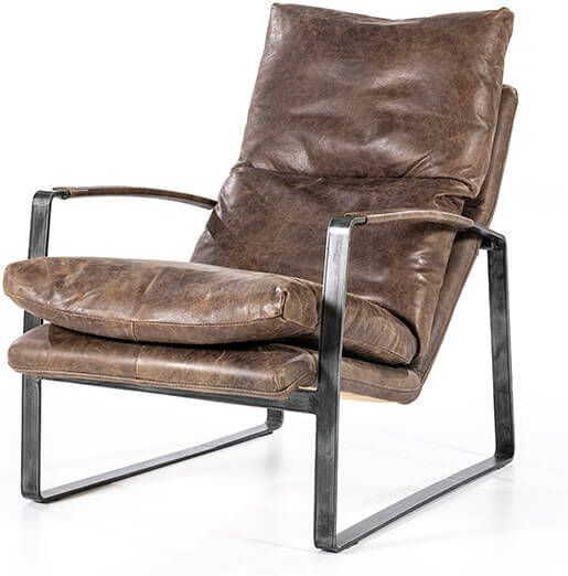 Eleonora Leren Fauteuil 'Lex' kleur donkerbruin leder