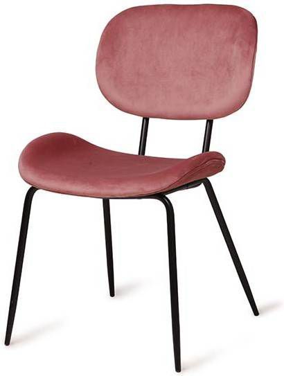 HKliving Eetkamerstoel Velvet 48 x 62,5 x 85,5 cm Koelgrijs Eetkamerstoel oud roze velvet metaal 48x62,5x85,5cm