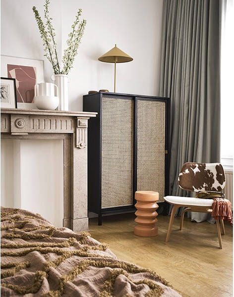 HKliving Schuifdeurkast Webbing zwart