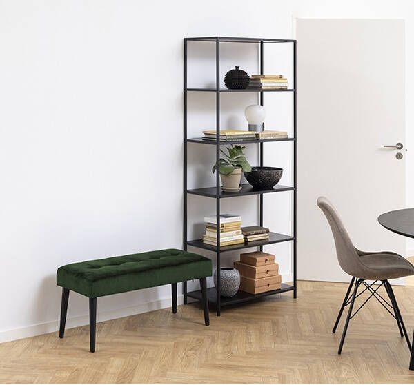 Leen Bakker Bankje Gaby stof Vic groen 45x95x38 cm