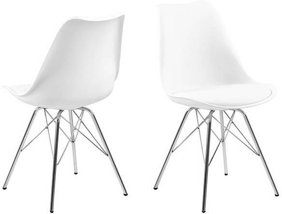 Leen Bakker Eetkamerstoel Bonn kunststof wit(4 stuks)