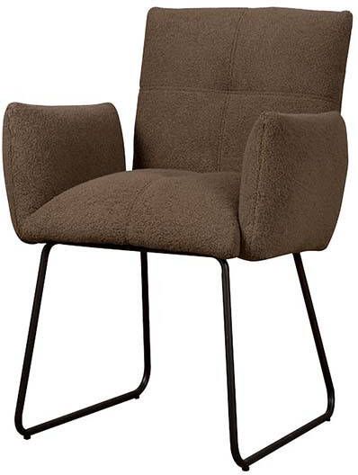 Towerliving Armstoel Dante schapenvacht donkerbruin