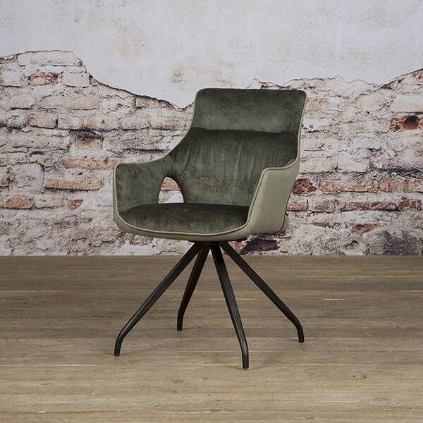 Towerliving Armstoel Nola groen velvet