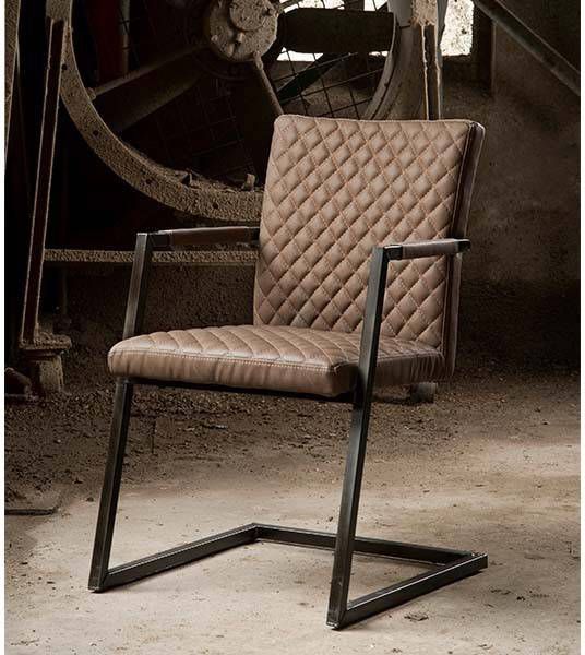 Towerliving Eetkamerstoel Alicante met armleuning vintage bruin